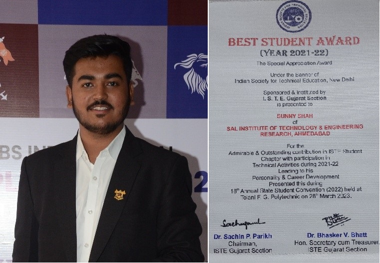 Best Student Award for the year 2021-22 Badge